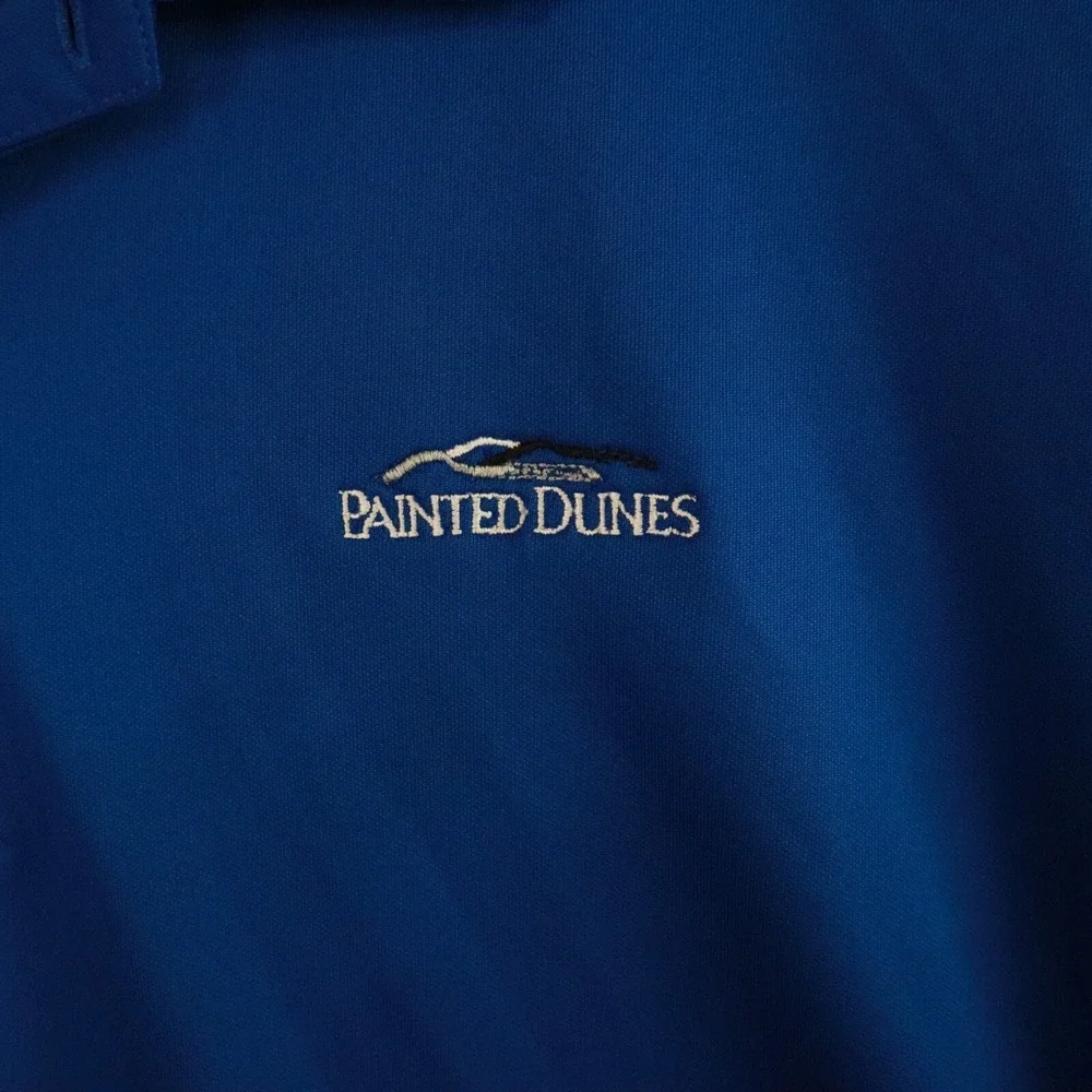 Adidas Polo Shirt‎ Mens 2XL XXL Primegreen Blue Painted Dunes Desert Golf Course